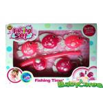 Linksmas rožinis maudynių žaidimas "Žvejyba"